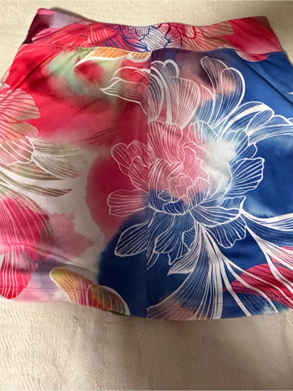 T by Talbots Pink and Yellow Floral Waistband Skort
